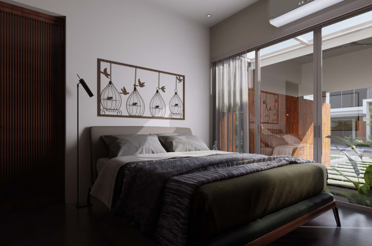Experience serene and relaxing bedrooms - cozy, adorned with calming colors, plush comforts, and nature-inspired elements, perfect for rejuvenation